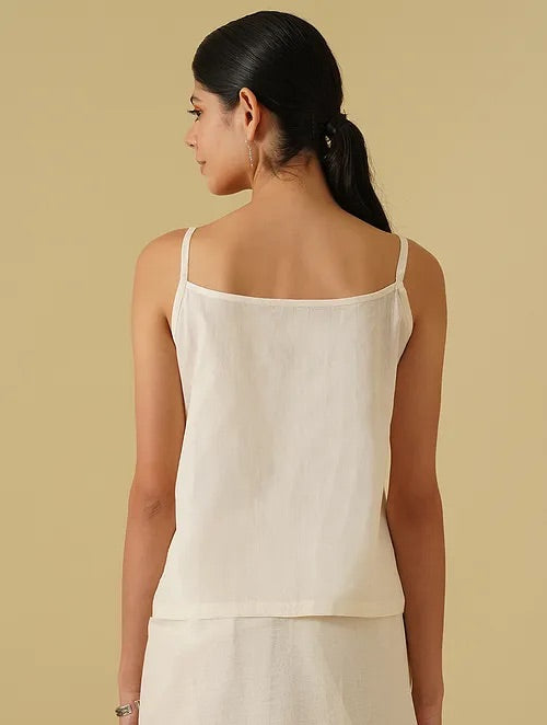 Silkwaves ESSENTIALS White Cotton Mul Saree