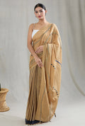 Crossroads Rhythm 3D Wave Beige Saree - BANANA labs