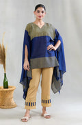 Navy and Beige Short Kaftan with Pants (Set of 2) - BANANA labs