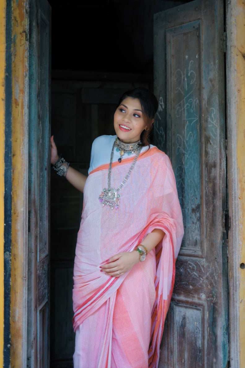 Clove Micro Lined Saree