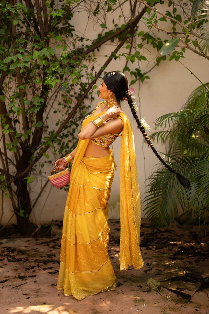 BANANA Sunlit Custom Beadwork Saree