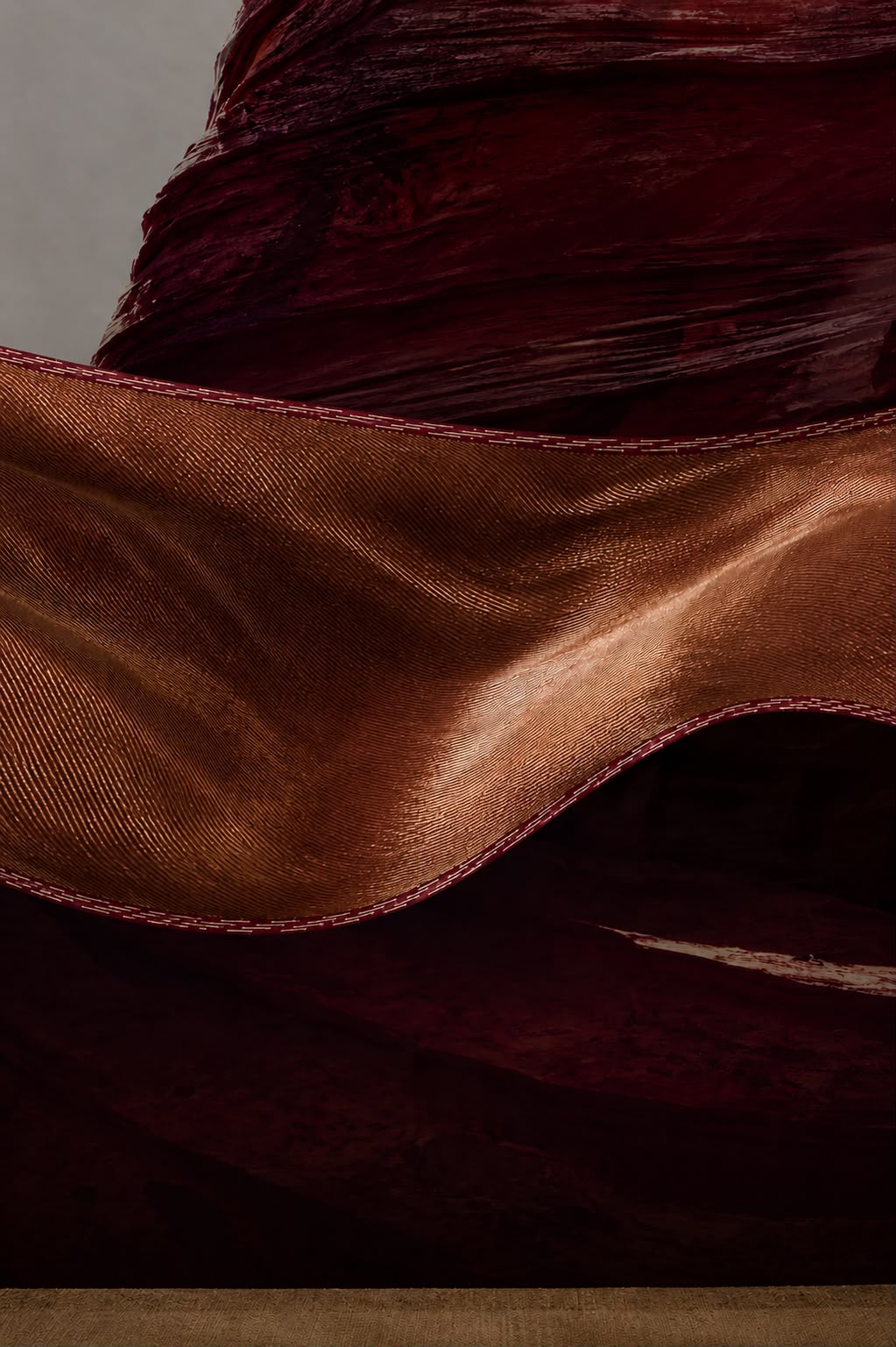 Aurum Gilded shock Maroon Zari dupatta