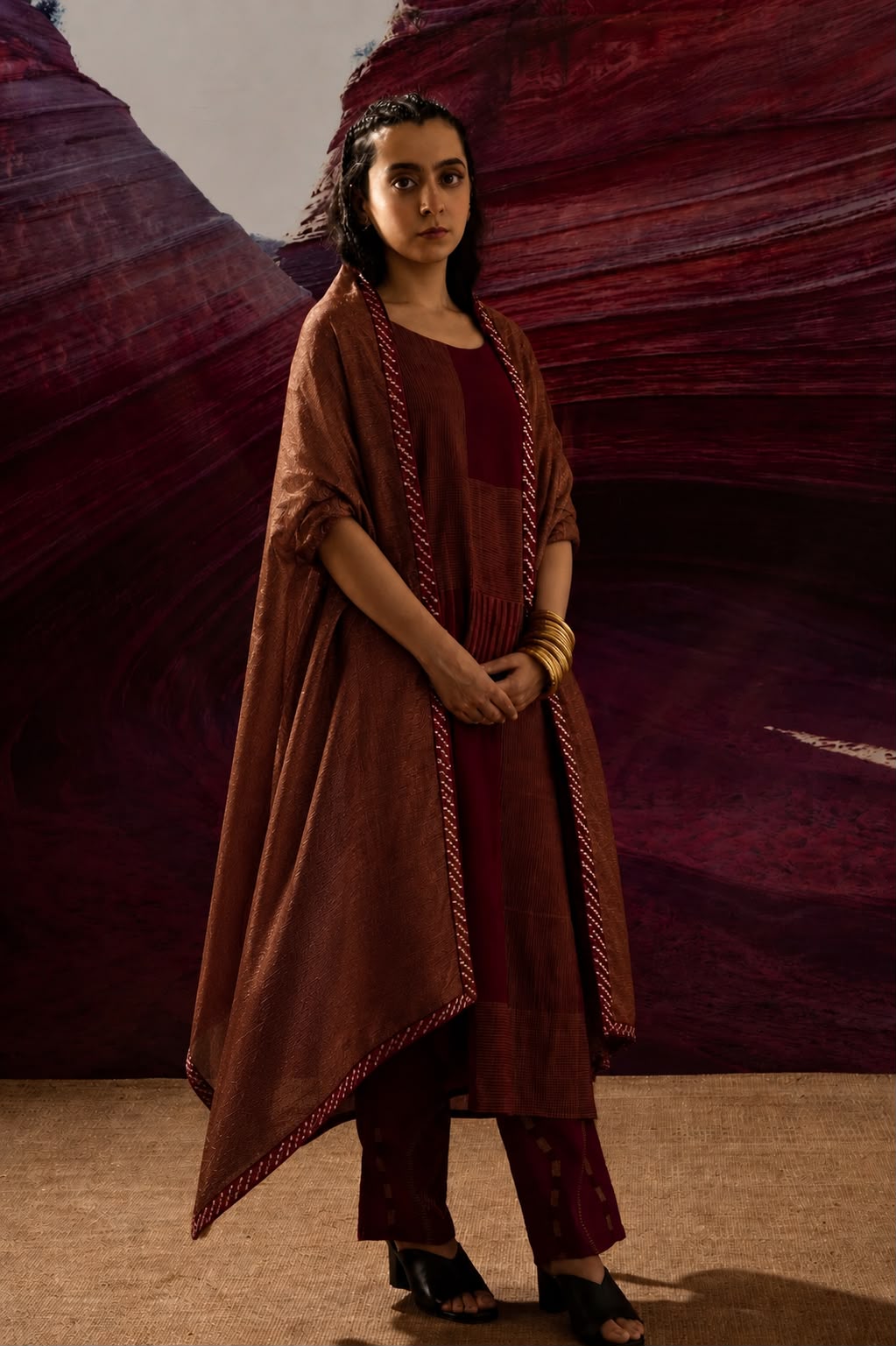 Aurum Gilded shock Maroon Zari dupatta
