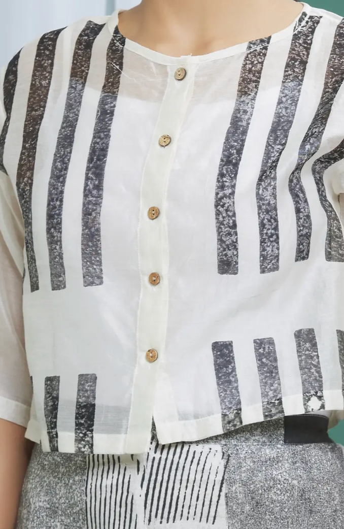 Black Cotton Printed Co-ord