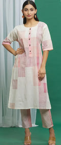 Clove Pink Cotton Geometric Print Kurta - BANANA labs