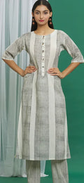 Black And White Cotton Printed Kurta - BANANA labs