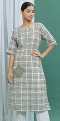 Green Cotton Printed Kurta - BANANA labs