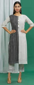Monochrome Color Block Kurta Set (Set of 2) - BANANA labs