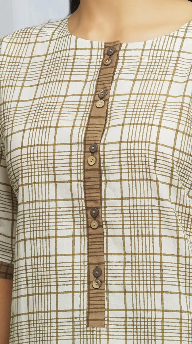 Multi Color Cotton Printed Kurta And Palazzo Set (Set of 2)