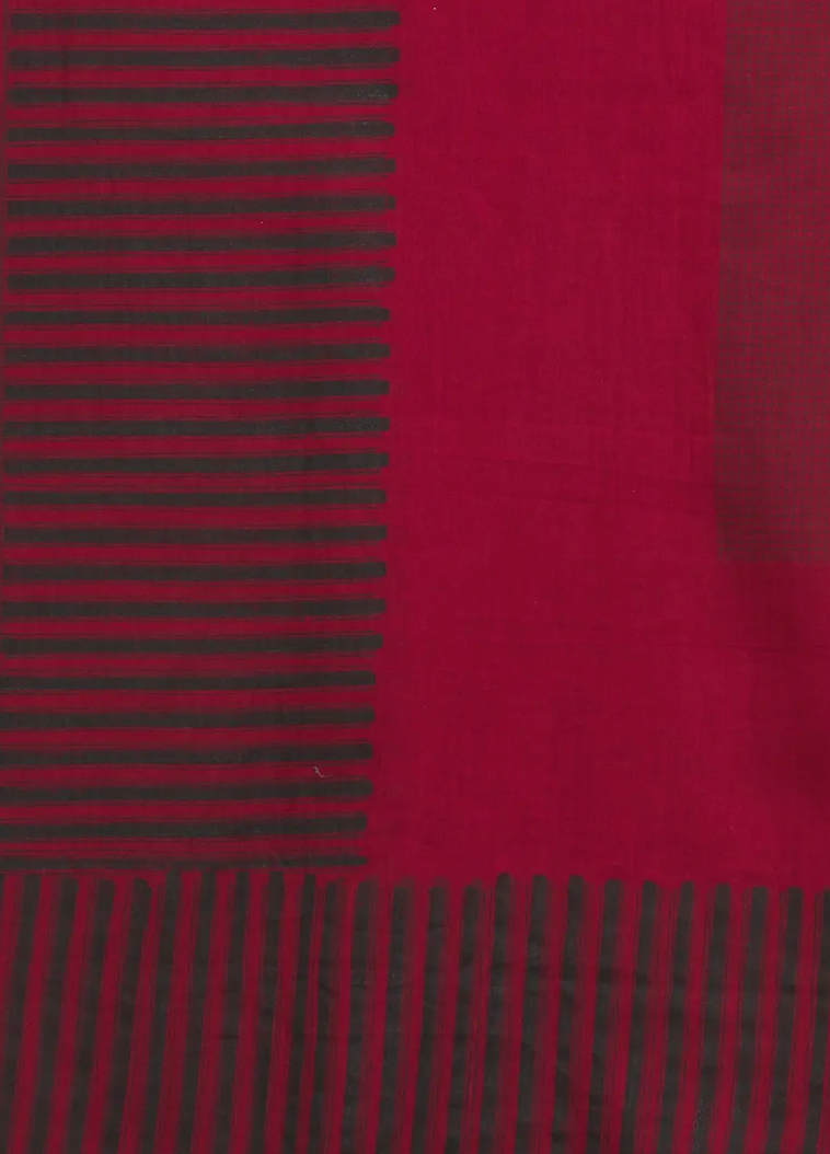 Maroon Cotton Stripe Print Dupatta