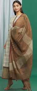 Brown Cotton Printed Dupatta - BANANA labs