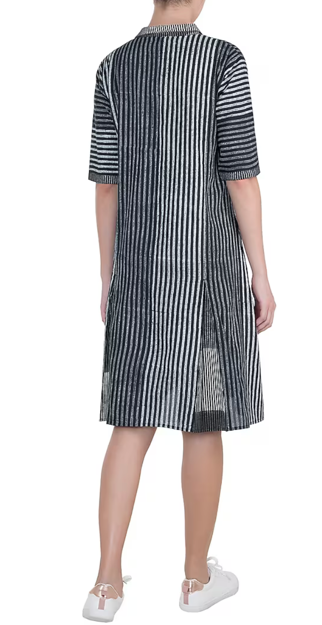 Black Geometric Block Printed Dress
