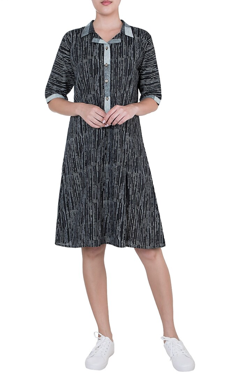 Black Hand Block Printed Lily Dress