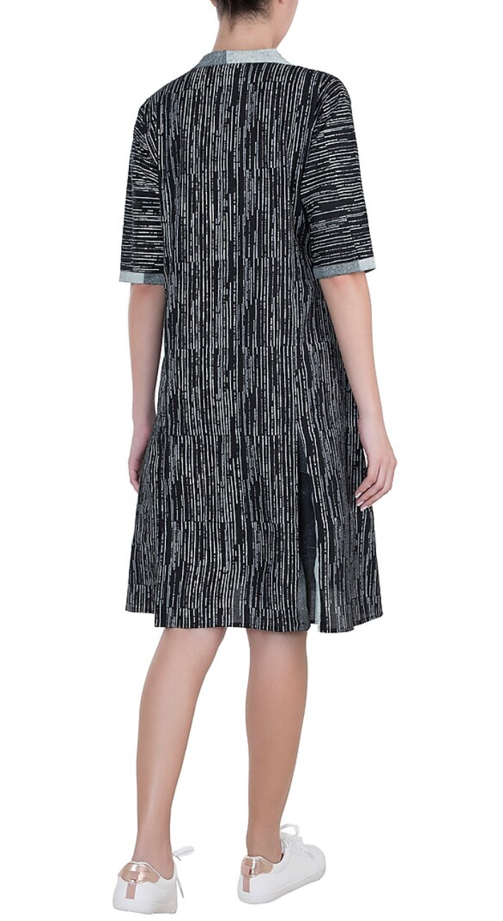 Black Hand Block Printed Lily Dress
