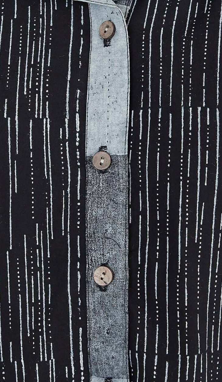Black Hand Block Printed Lily Dress