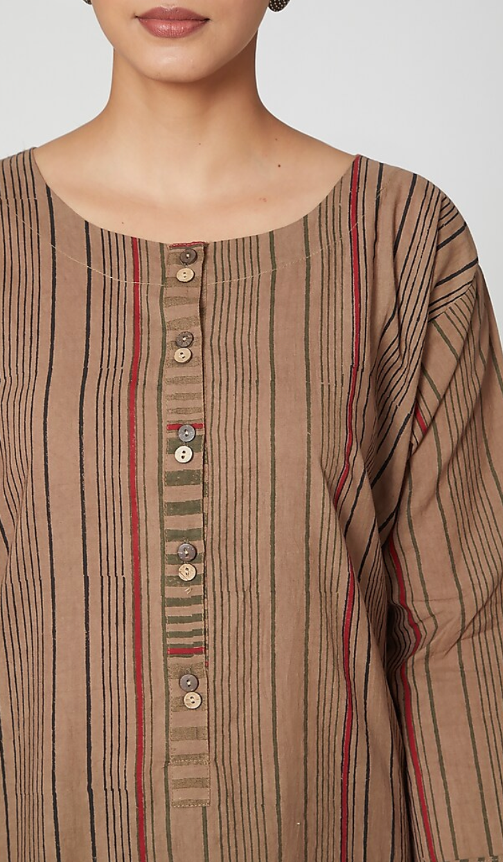 Brown And Black Kurta set [set of 2]