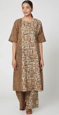 Brown Cotton Printed Palazzo Set [set of 2] - BANANA labs