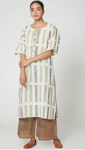 White Hand Block Printed Kurta Set [set of 2] - BANANA labs