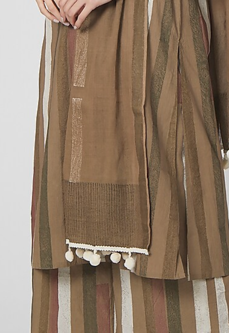 Brown Bars Kurta set(Set of 3)