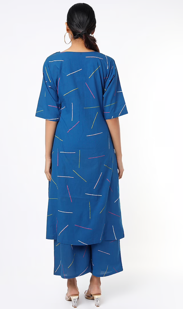 Indigo Sprinkles Block Printed Kurta Set [set of 2]