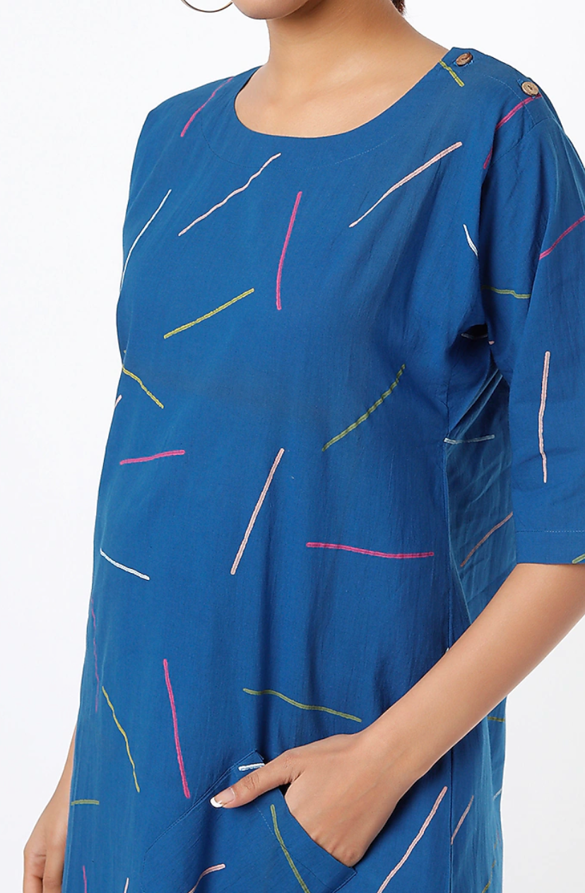 Indigo Sprinkles Block Printed Kurta Set [set of 2]