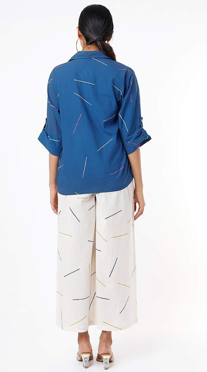 Indigo And White Sprinkles Co-ord Set