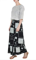 Black Square Printed Palazzo Pants - BANANA labs