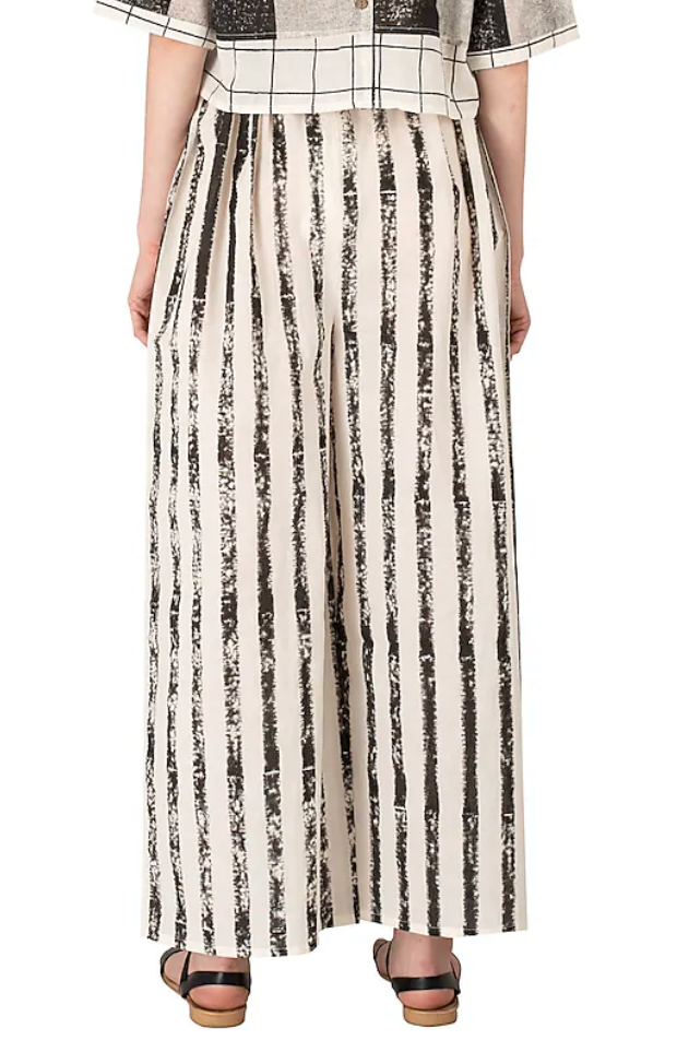 Black And White  Striped Palazzo Pants