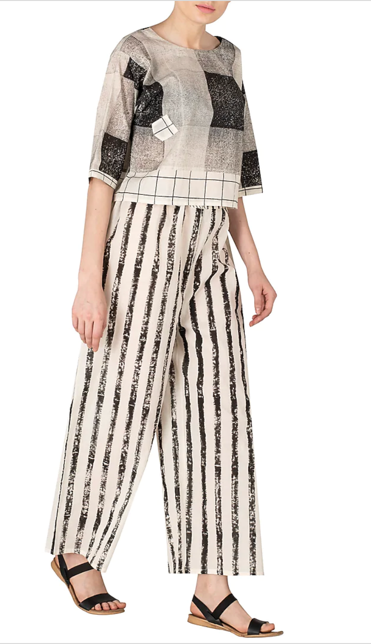 Black And White  Striped Palazzo Pants
