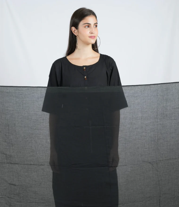 Silkwaves Mismatched ESSENTIALS Black/White Kurta Set