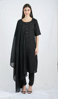 Silkwaves ESSENTIALS Black Kurta Set - BANANA labs