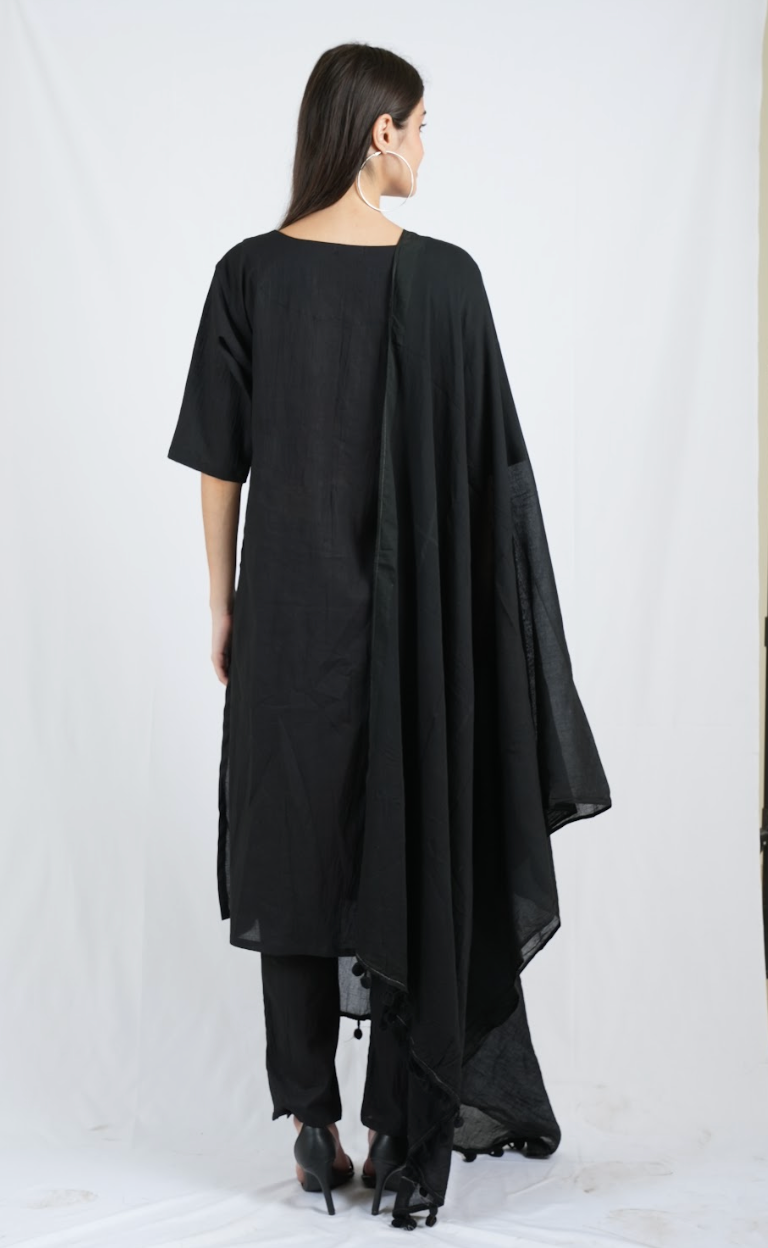 Silkwaves ESSENTIALS Black Dupatta
