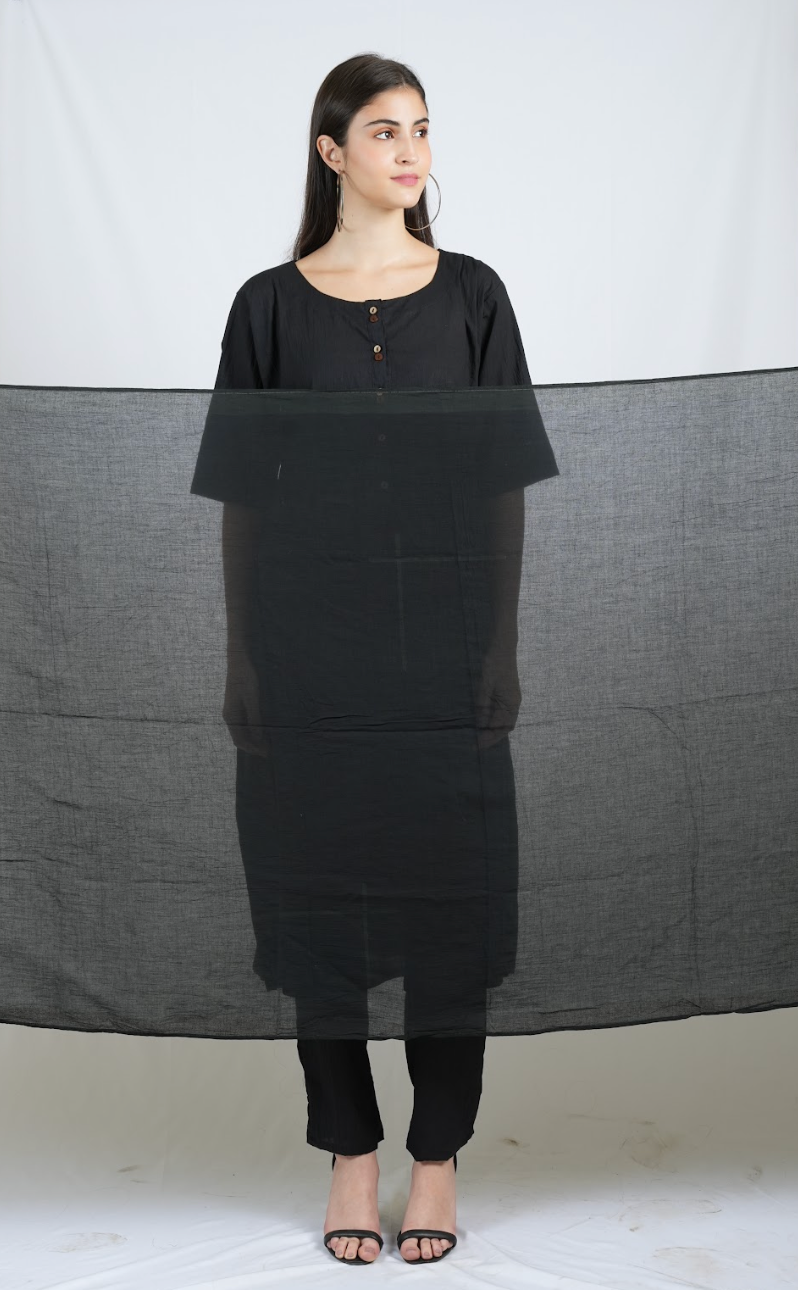 Silkwaves ESSENTIALS Black Dupatta