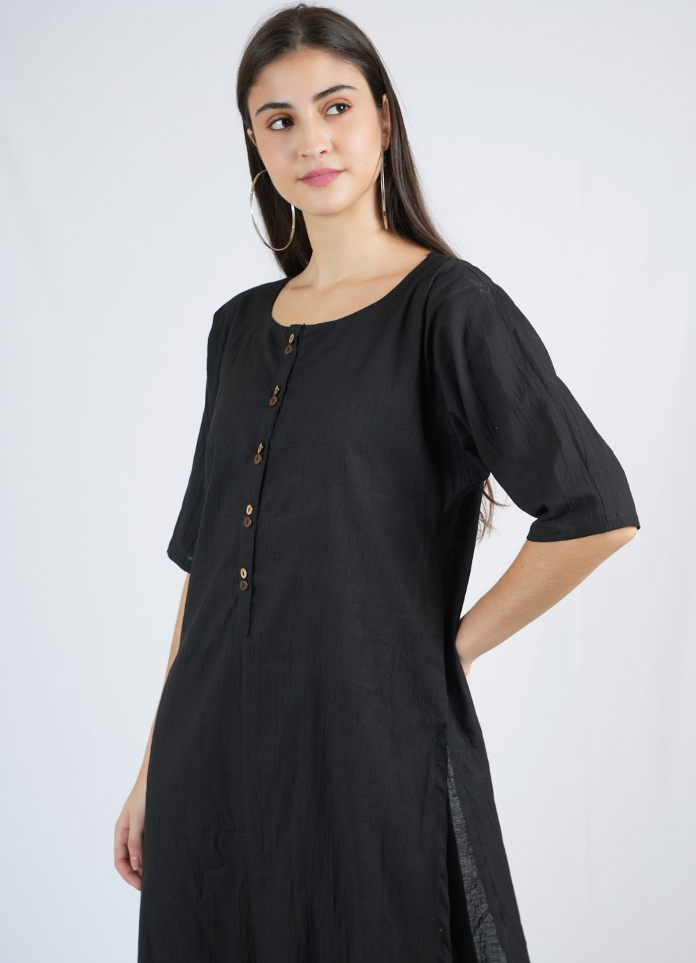 Silkwaves ESSENTIALS Black Kurta Set