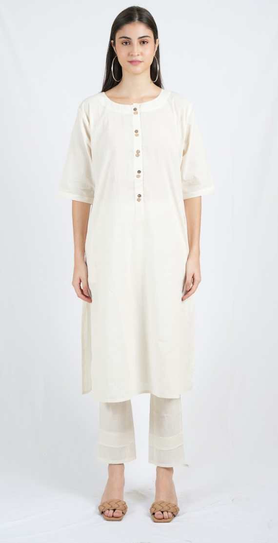 Silkwaves ESSENTIALS White Kurta Set