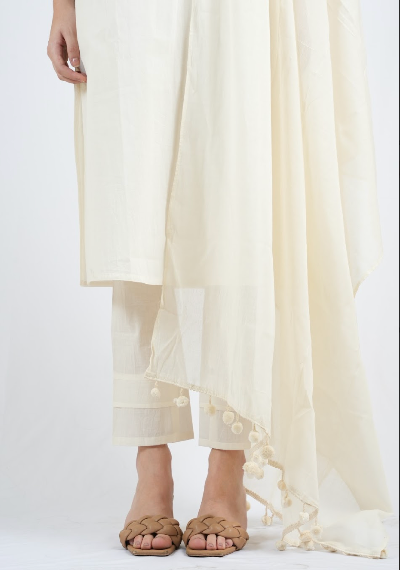 Silkwaves ESSENTIALS White Dupatta
