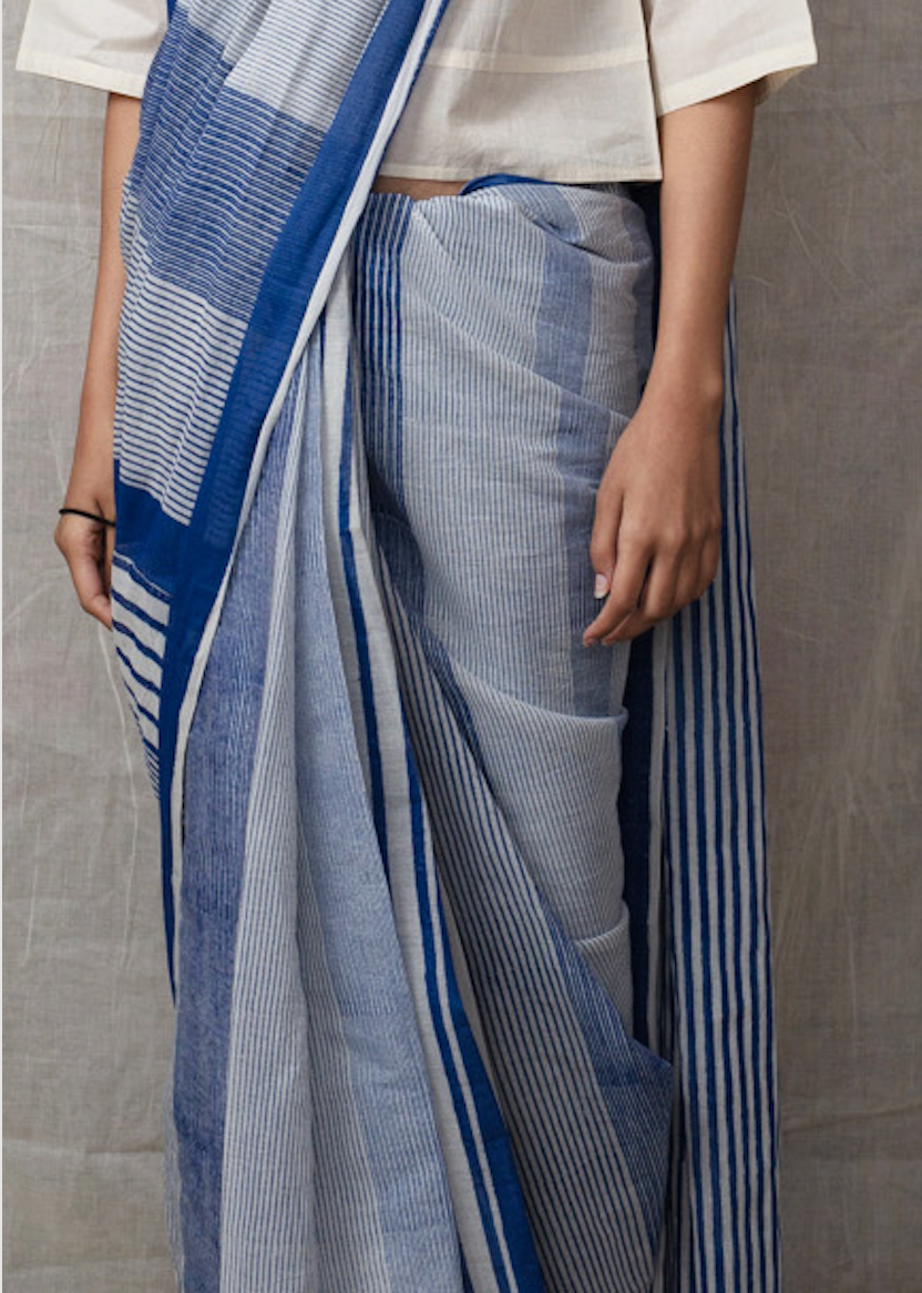 Indigo Micro Macro Saree
