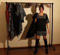 Piano Black Printed Short Dress - BANANA labs