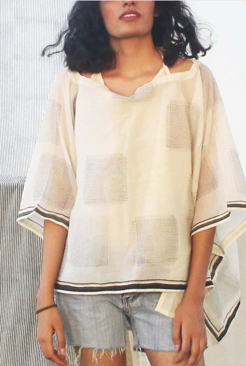 Boat Neck Criss-Cross  Mul Kaftan