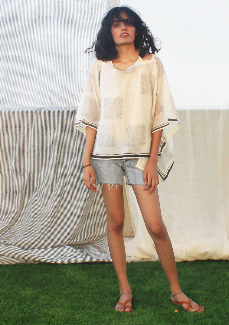 Boat Neck Criss-Cross  Mul Kaftan