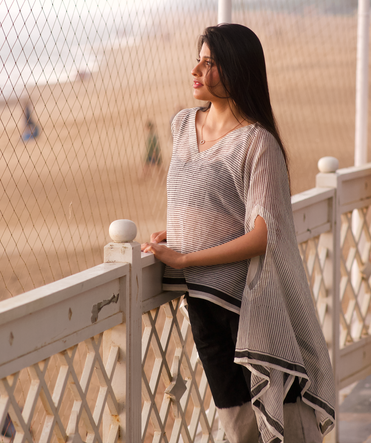 Bat Wing Monochrome Kaftan