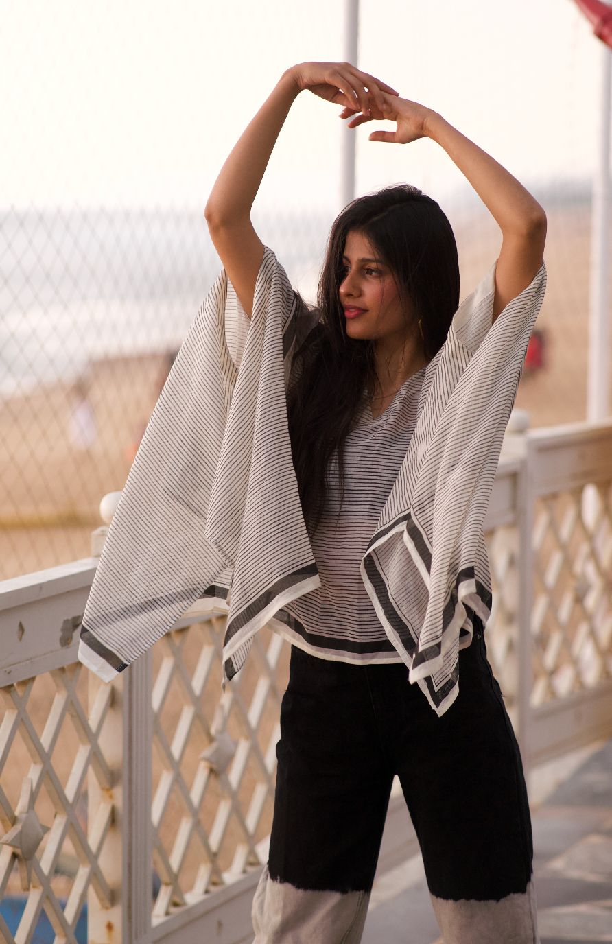 Bat Wing Monochrome Kaftan