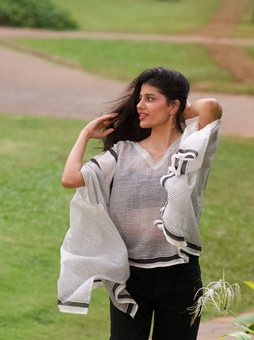 Bat Wing Monochrome Kaftan