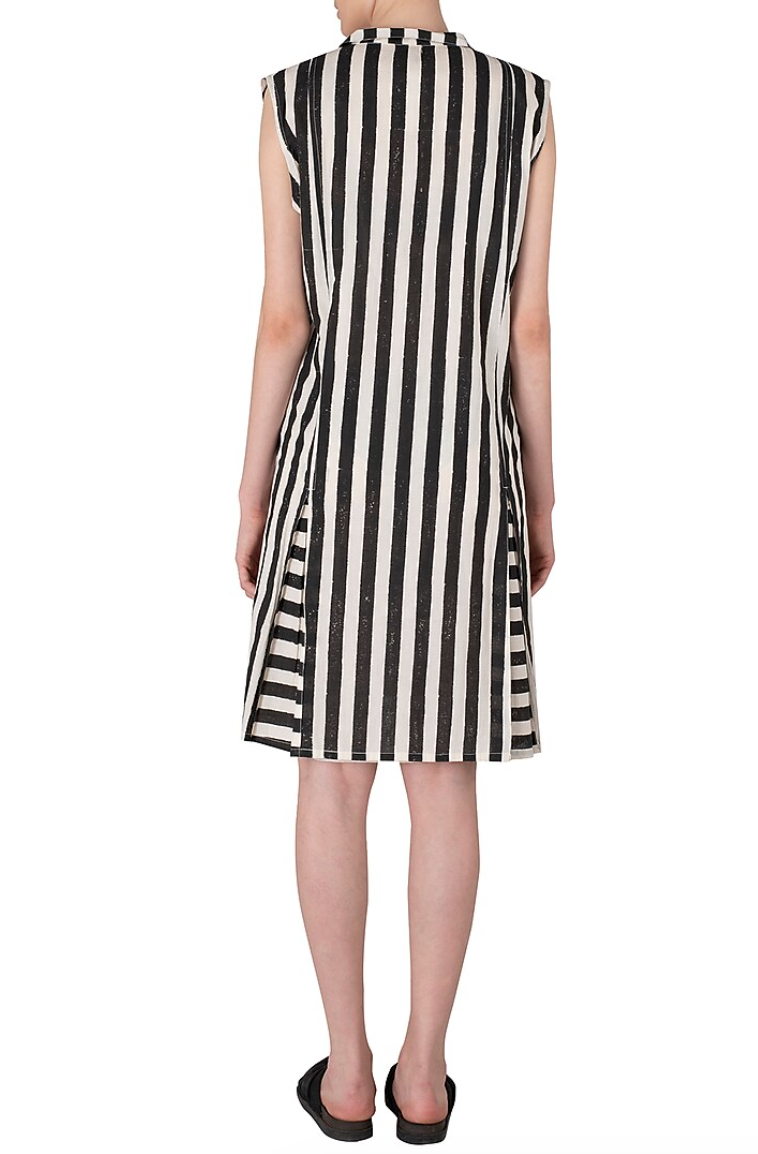 Bold Stripe White Dress
