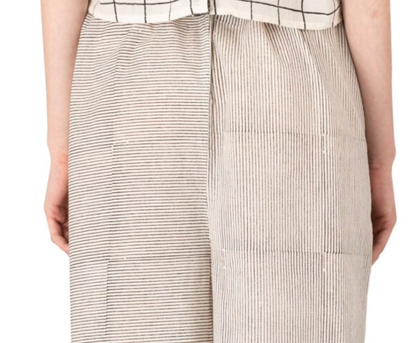 Narrow Stripe Print White Palazzo