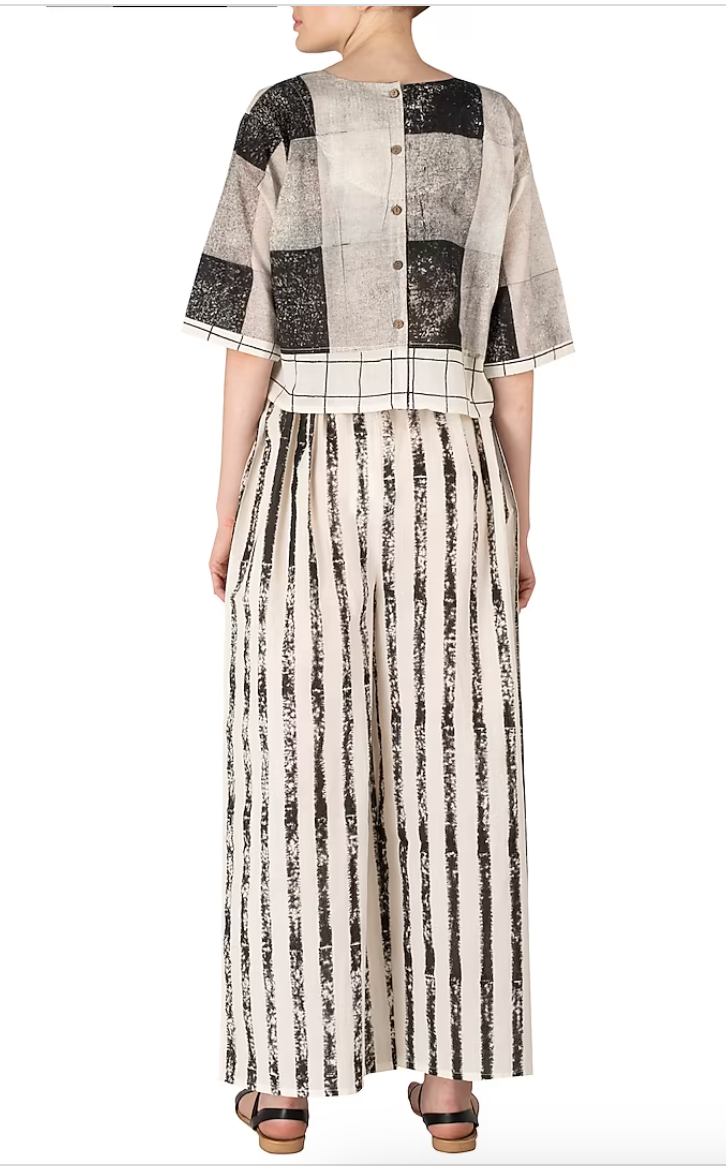 Paint Print White Palazzo