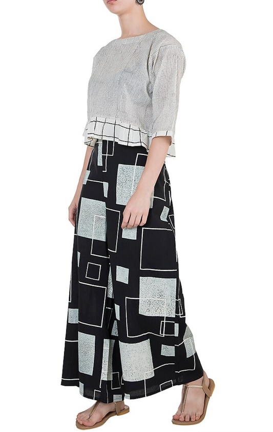 Black Squared Palazzo Pants