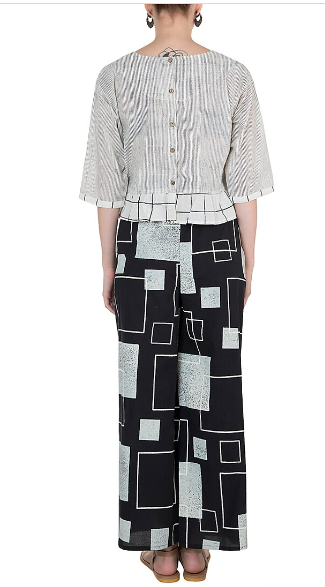 Black Squared Palazzo Pants