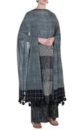 Reverse Check Black Dupatta - BANANA labs