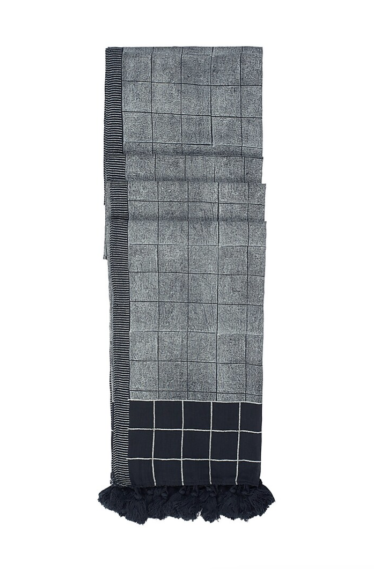 Reverse Check Black Dupatta